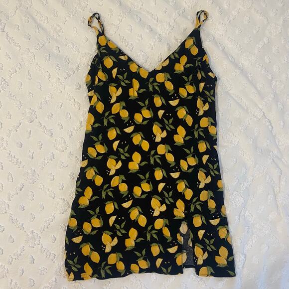 Reformation Marlowe Lemon Mini Dress Womens Size Medium Summer Vacation - Picture 3 of 6